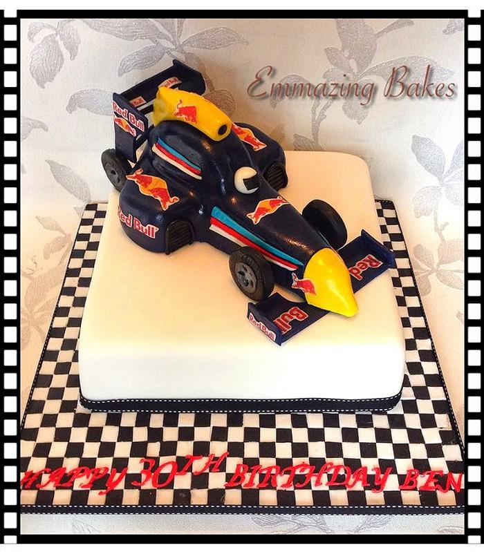 F1 redbull car cake 