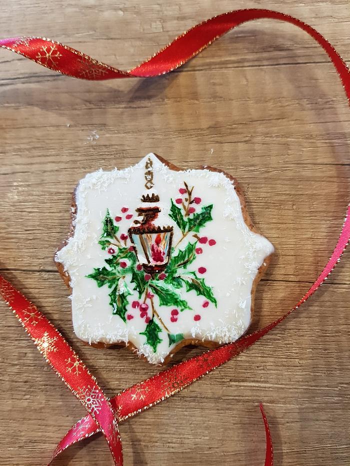 Hand painted Christmas cookie