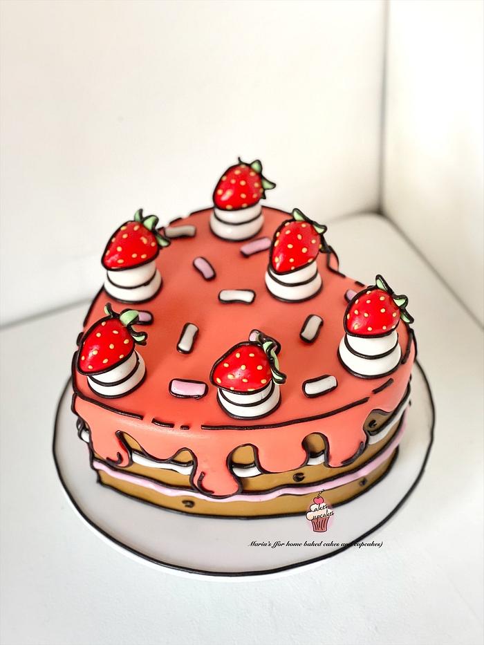 Comic Cake Tutorial | How to make a Cartoon cake | Rainbow Comic Cake |  Cartoon Cake Trend 2023 - YouTube