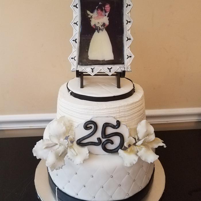 25th wedding anniversary cake 