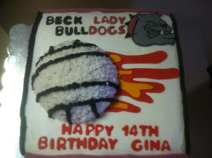 Volleyball birthday cake