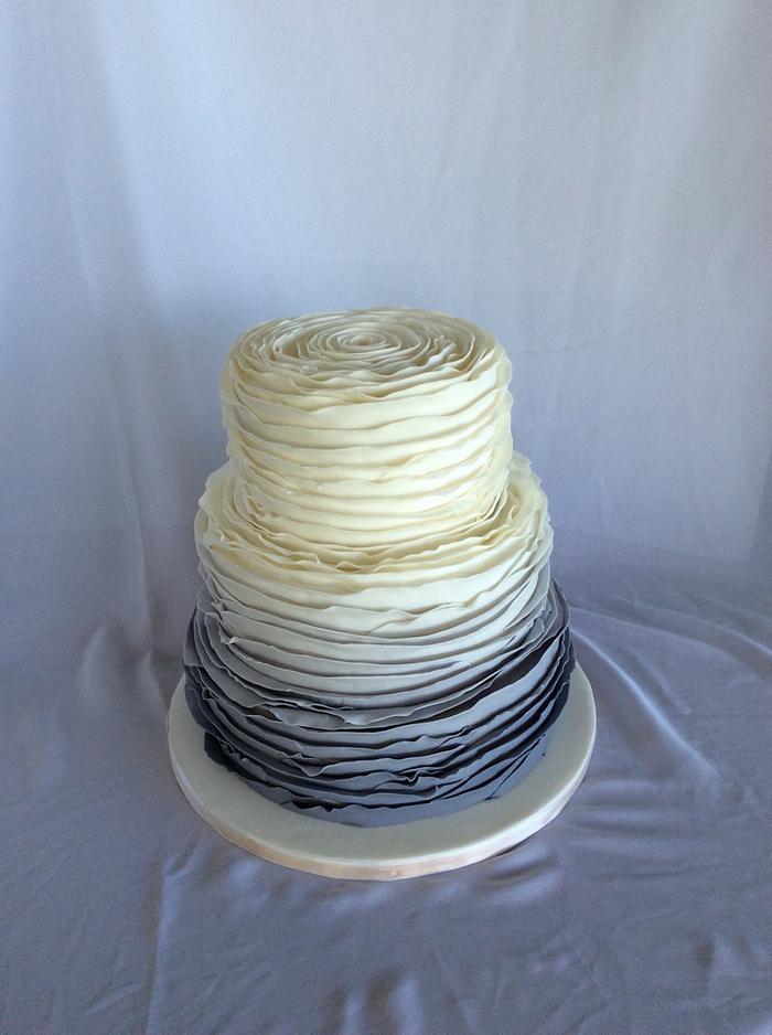 Grey ombré wedding cake