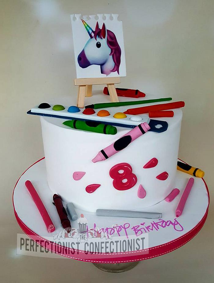 Ciara - Artist and Unicorns Birthday Cake