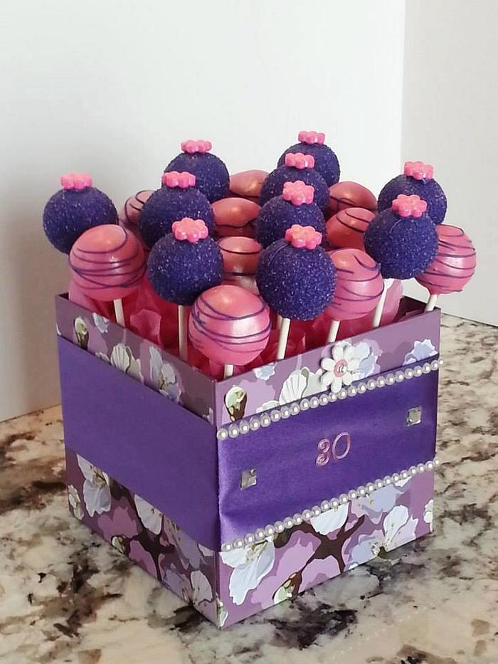 Pink and Purple cake pops