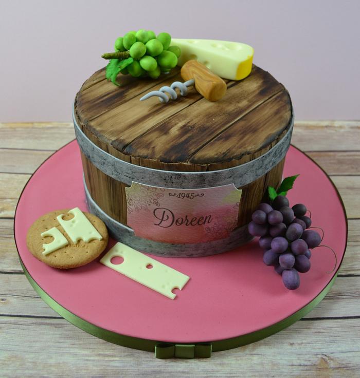 Wine barrel birthday cake