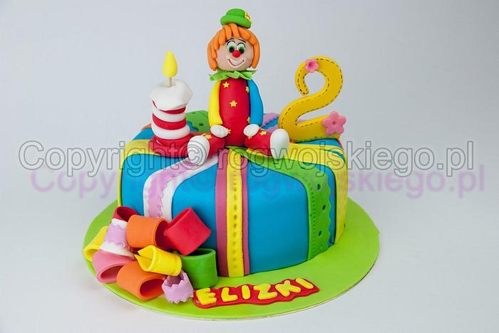 Birthday cake with clown / Tort urodzinowy dla dziewczynki z klaunem