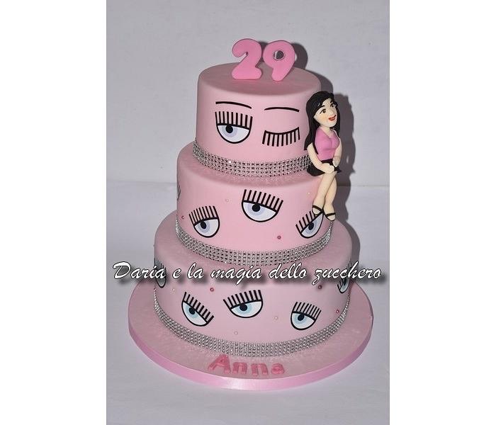 Chiara Ferragni themed cake