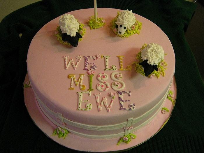 Miss Ewe Retirement Cake