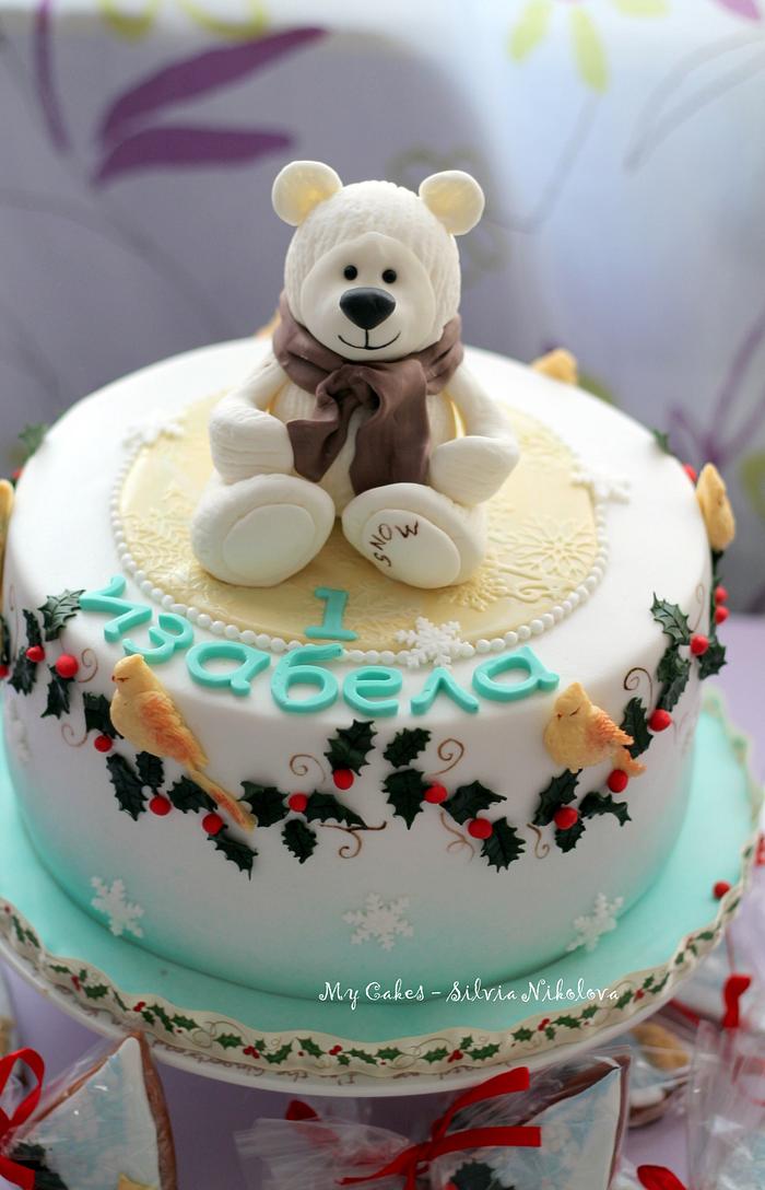Teddy Bear Christmas Cake