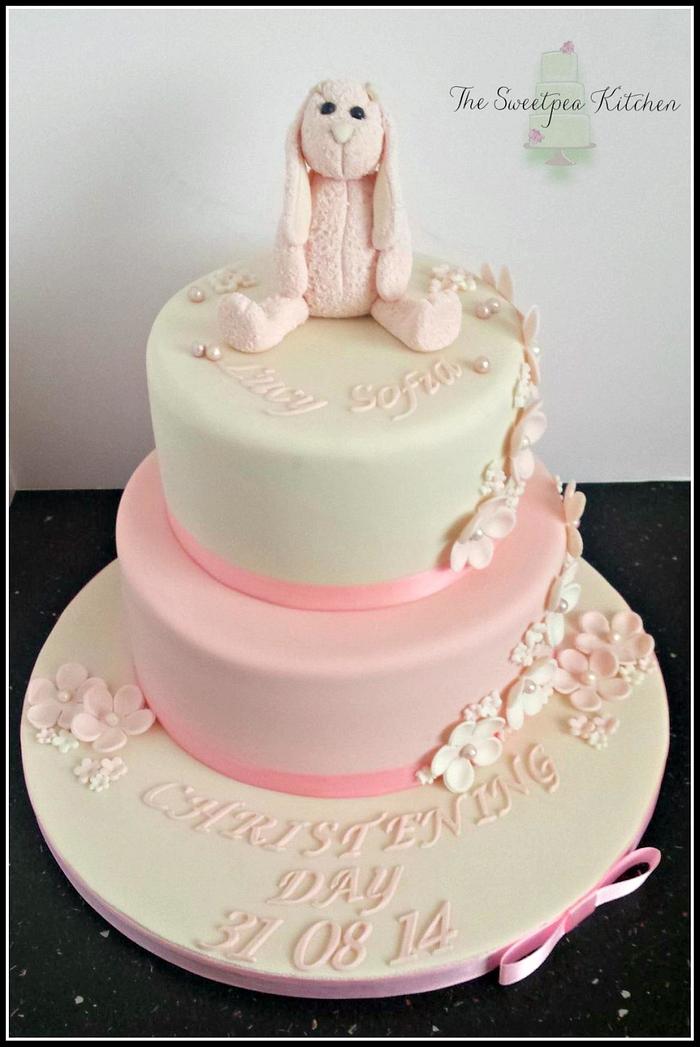 Bunny & Blossoms Christening Cake 