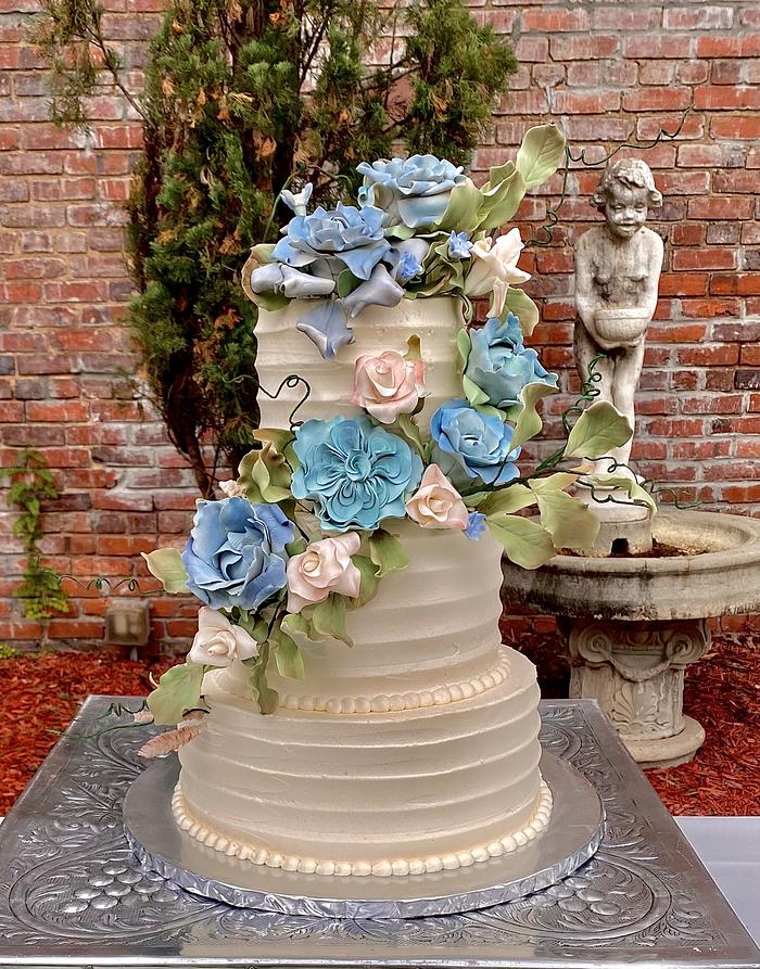 Spring garden wedding cake 