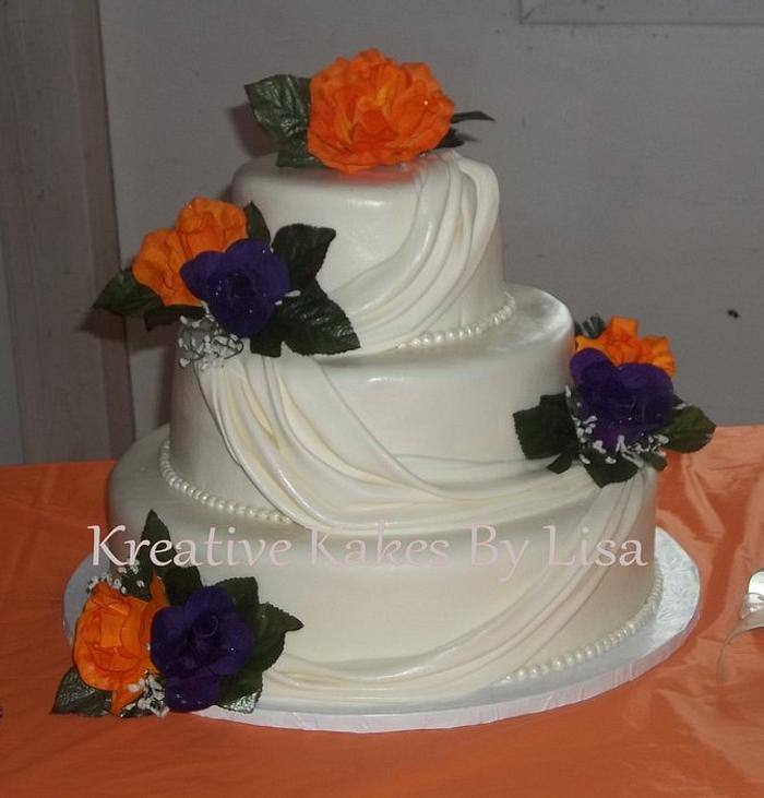 fondant swags wedding cake