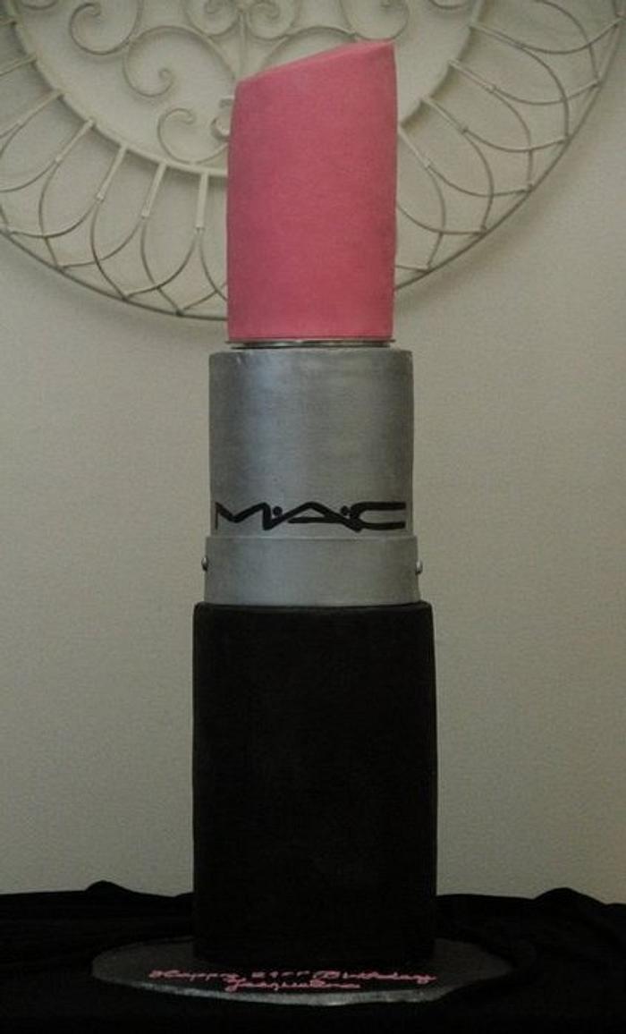 MAC snob lipstick cake
