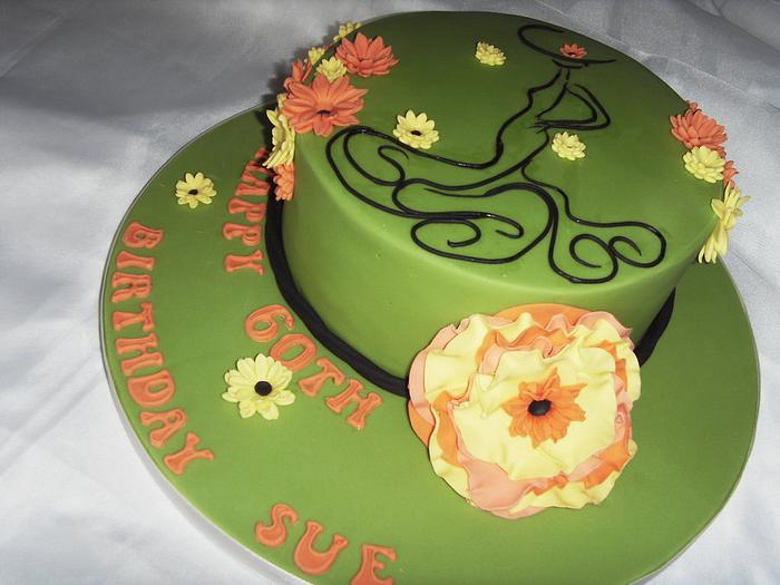 Art Deco in Citrus Colours Birthday Cake