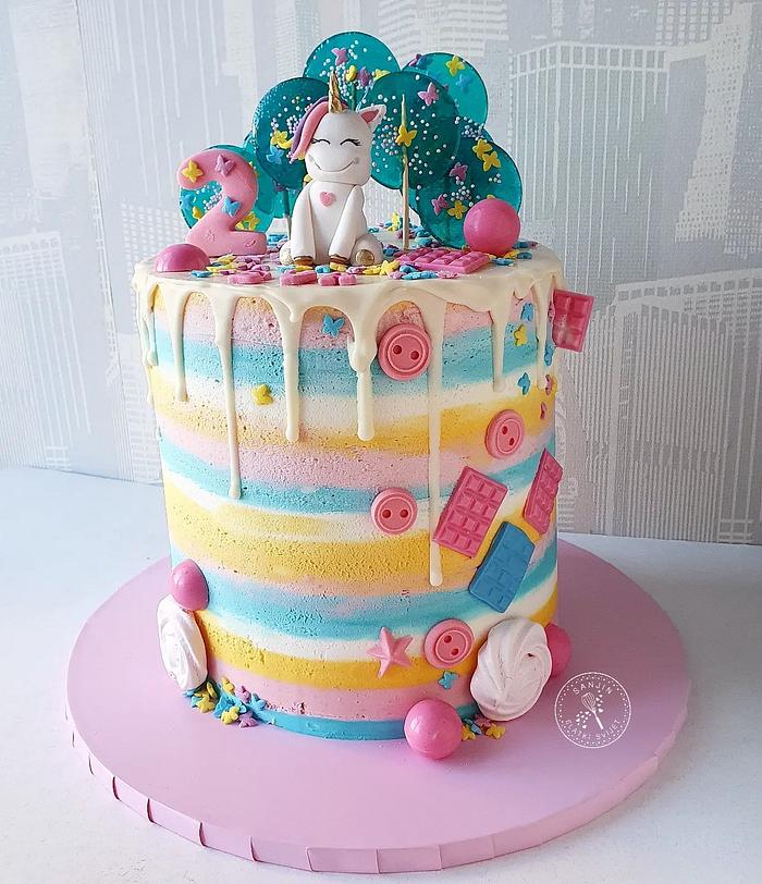 Rainbow unicorn cake 