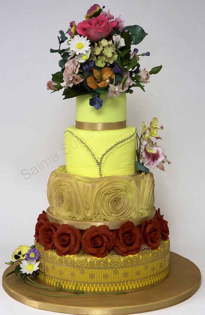 Bright and Bold wedding cake