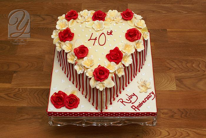 Ruby Anniversary Wedding Cake