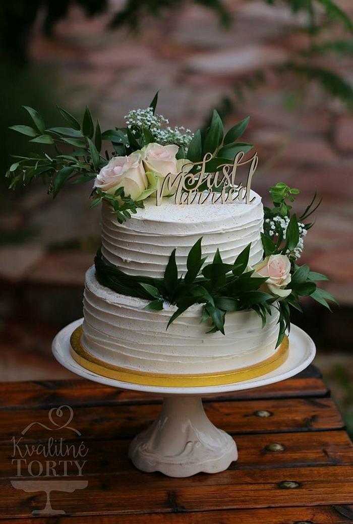 Bohemian style wedding cake : 