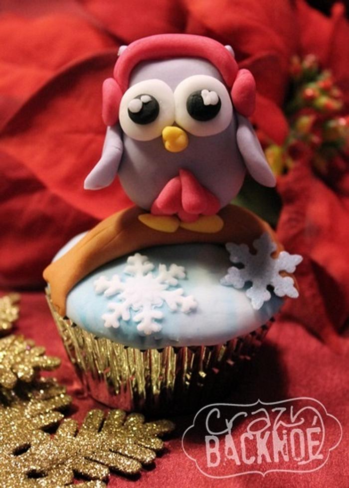 Owl christmas cupcakes