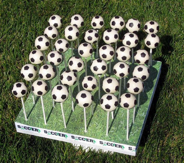 Soccer cake pops
