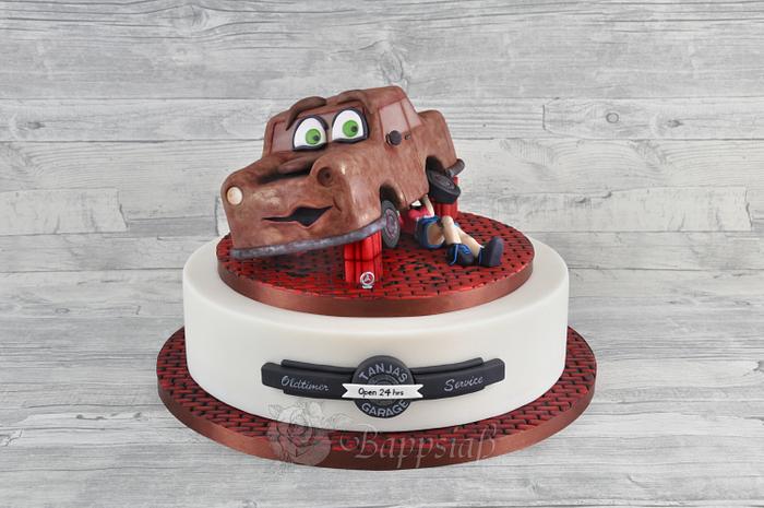 Funny car for 50th birthday - Decorated Cake by Bappsiass - CakesDecor