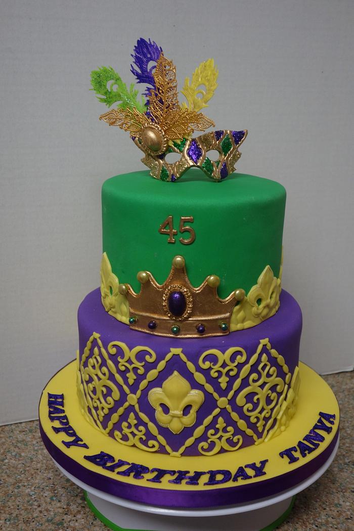 45th birthday Mardi Gras Cake