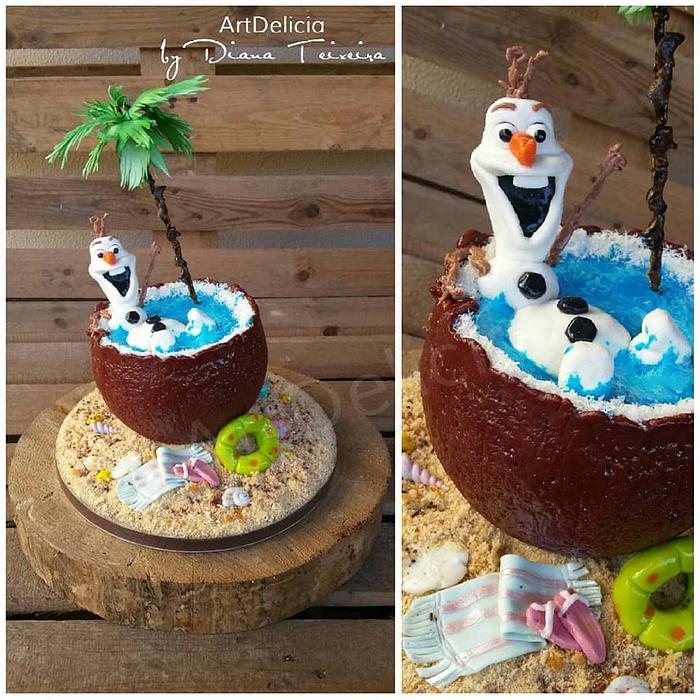 Olaf on the beach Cake