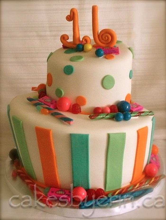 16th Birthday Candy cake