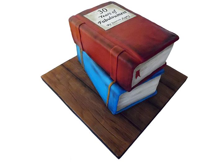 Stacked books cake 