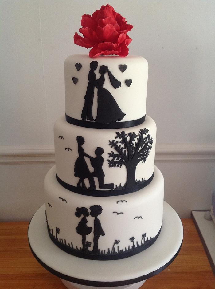 Silohuette wedding cake