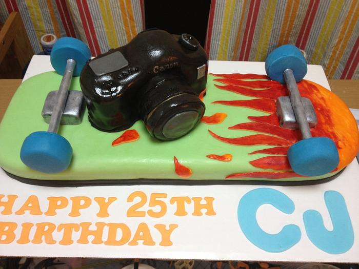 Skateboard Cake with Camera