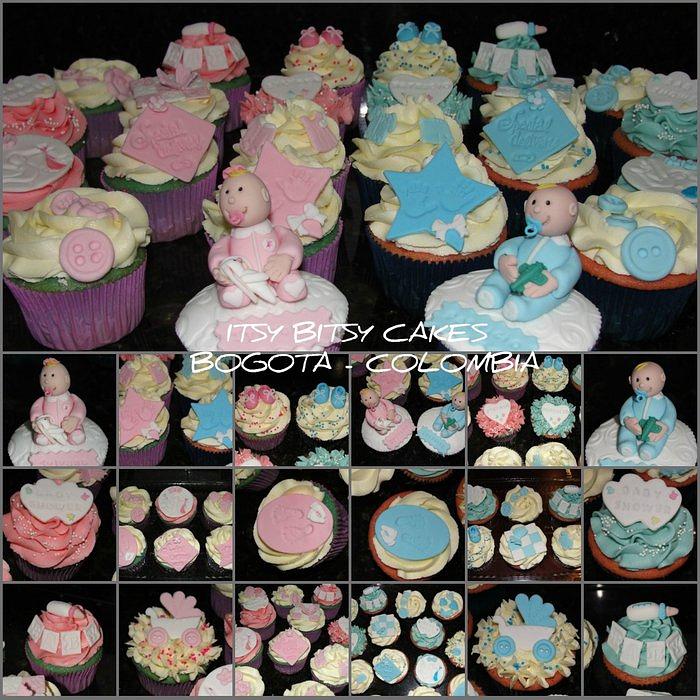 Twins Babyshower cupcakes