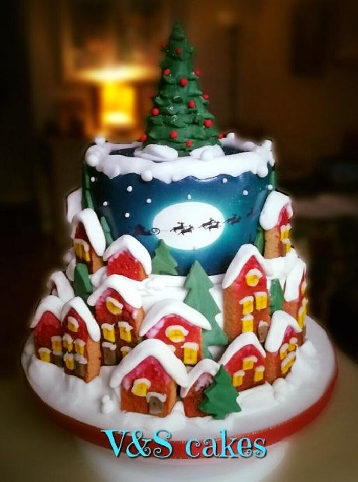 A simple Xmas cake - Decorated Cake by V&S cakes - CakesDecor