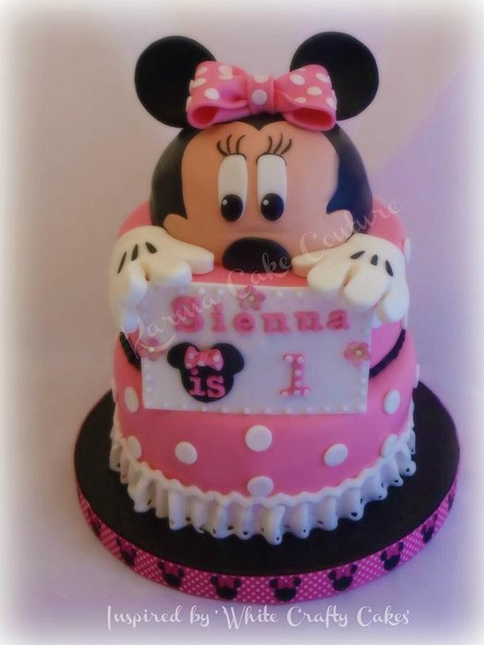 'White Crafty Cake' inspired Minnie Mouse Cake