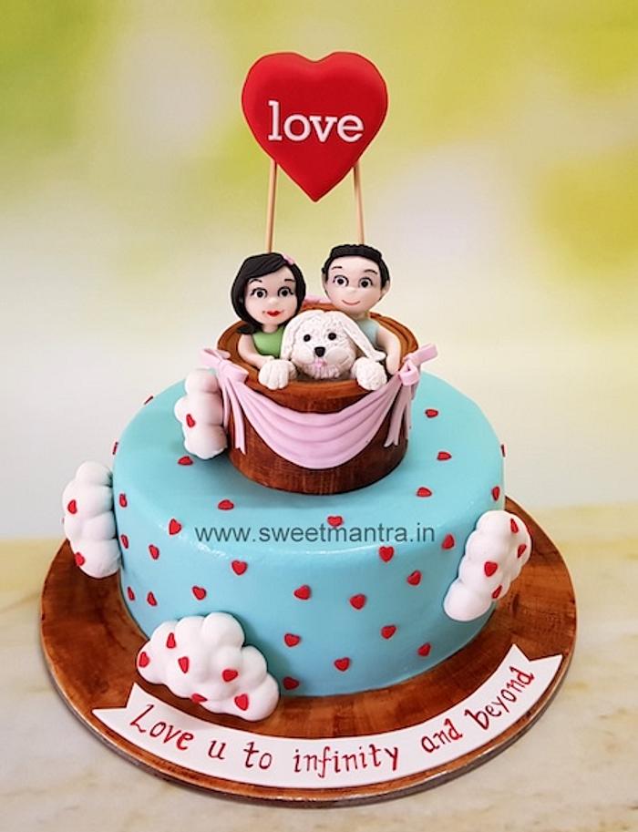 Such a cute anniversary cake for parents ♥️😍with fresh rose's 😍♥️🙈  Credit:~stunning piece of art by supremely talented @sugarque_lko… |  Instagram
