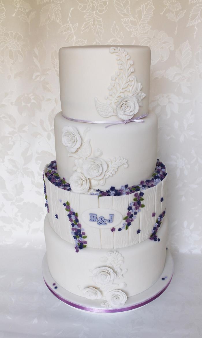 White and lavender wedding