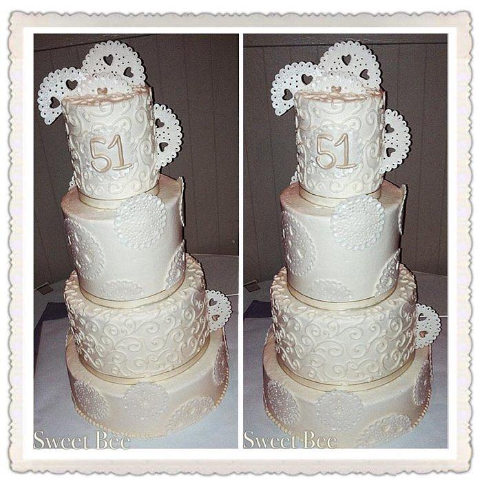 Doilies - Wedding Anniversary cake