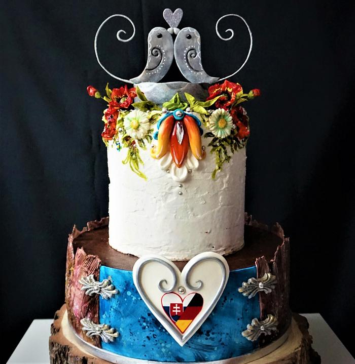 Folk wedding cake