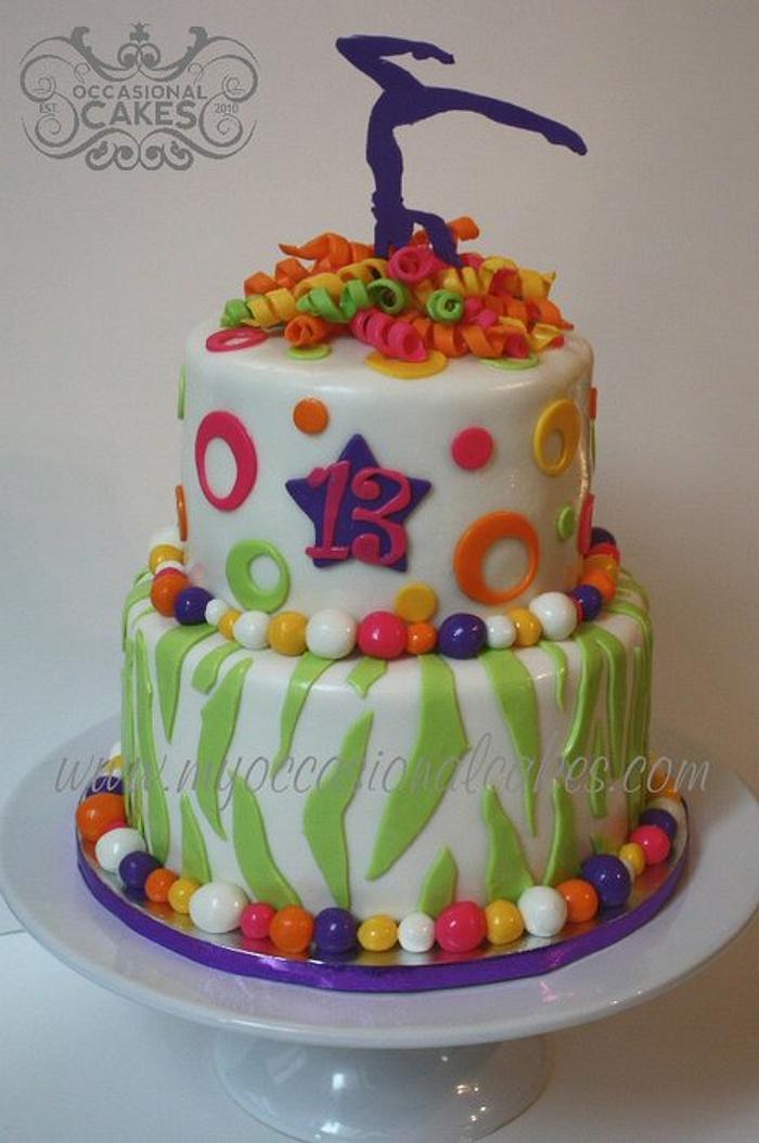 gymnast 13th birthday cake
