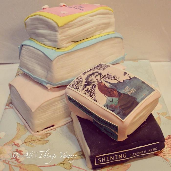 Stack of books cake