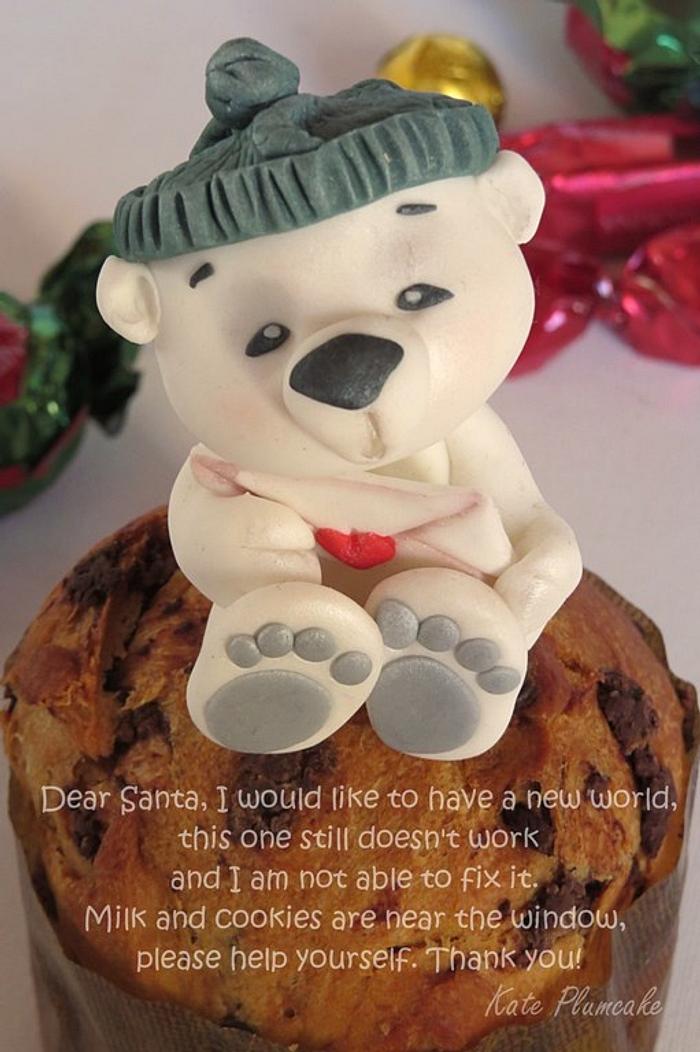 Polar bear with Santa letter