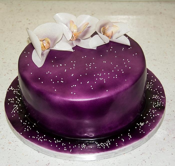 Orchids cake for mother-in-law