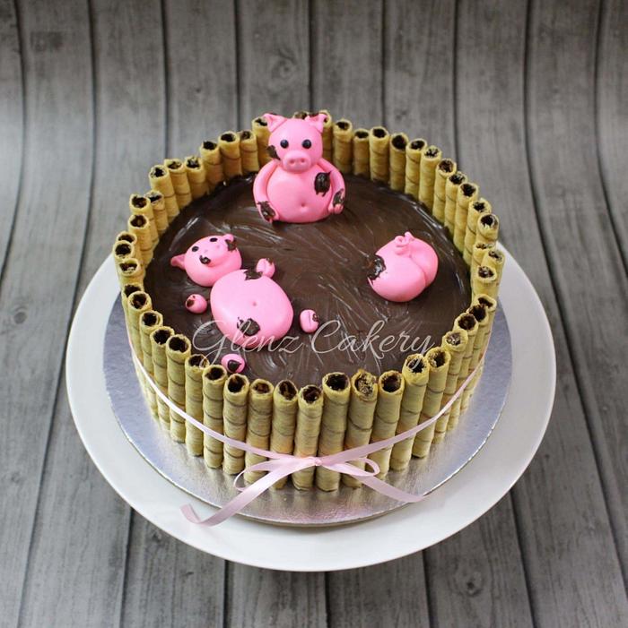 "Pigs in mud" cake