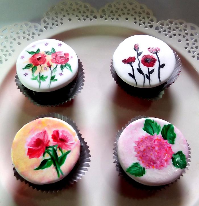 Hand Painted Cupcakes