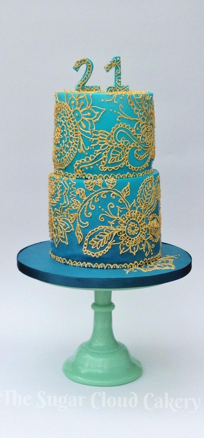 Henna inspired 21st birthday cake