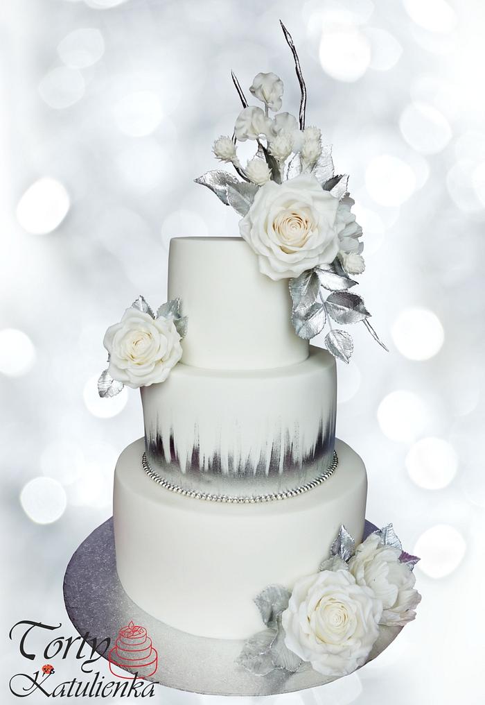 Silver Wedding Cake