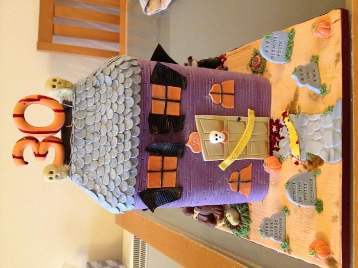 Haunted House Hallowe'en Cake for 30th Birthday