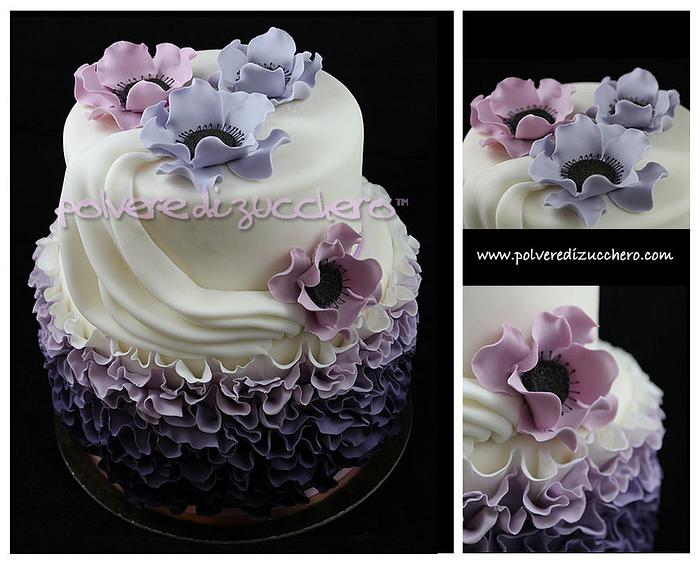 romantic cake with anemones