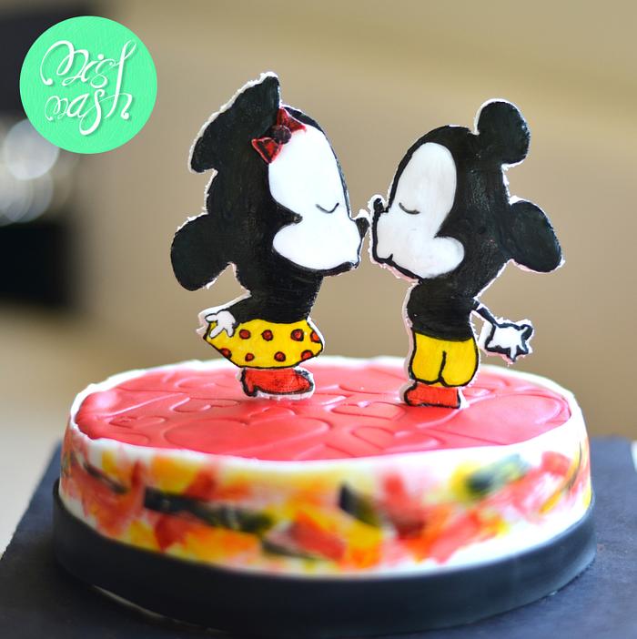 My mickey and Minnie creation:) 1st Anniversary Cake 