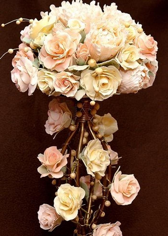 Sugar flowers made for wedding cake topper